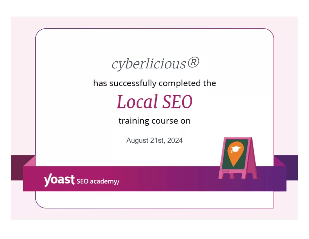 cyberlicious® Local SEO certificate