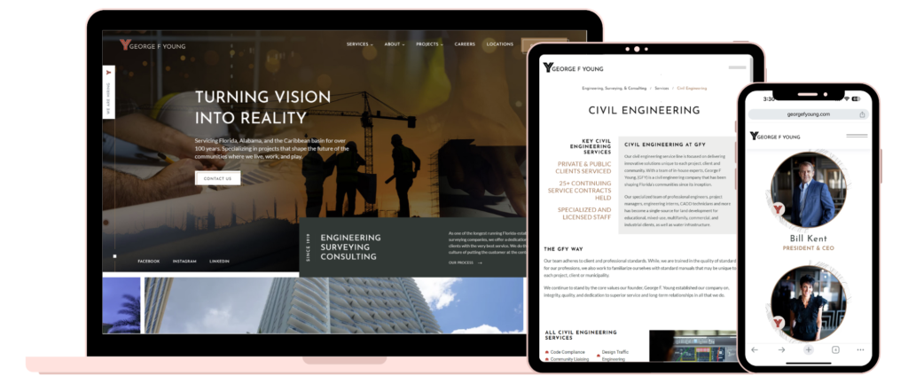 Website Design & Development Company Example: Laptop, Tablet, & Mobile