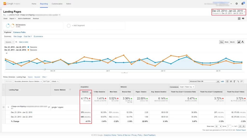 December 23, 2014 - January 22, 2015 Google Panda Recovery?