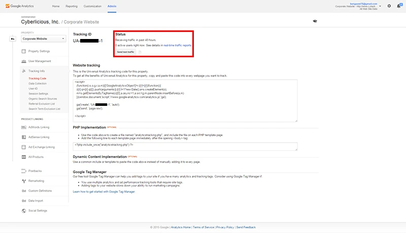 Google Analytics Send Test Traffic