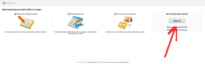 Sign Up for Google Analytics