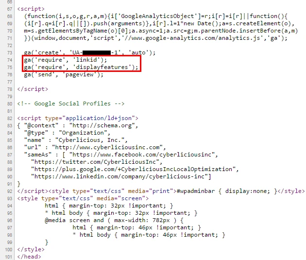 Google Analytics Website Tracking Code Implementation