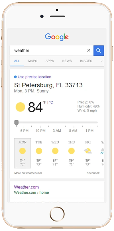 Special Content Result Block - Weather